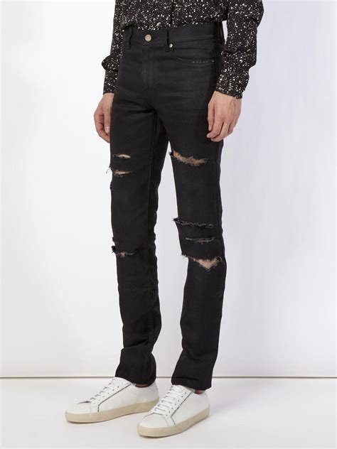 ysl black denim jeans|saint laurent jeans men's.